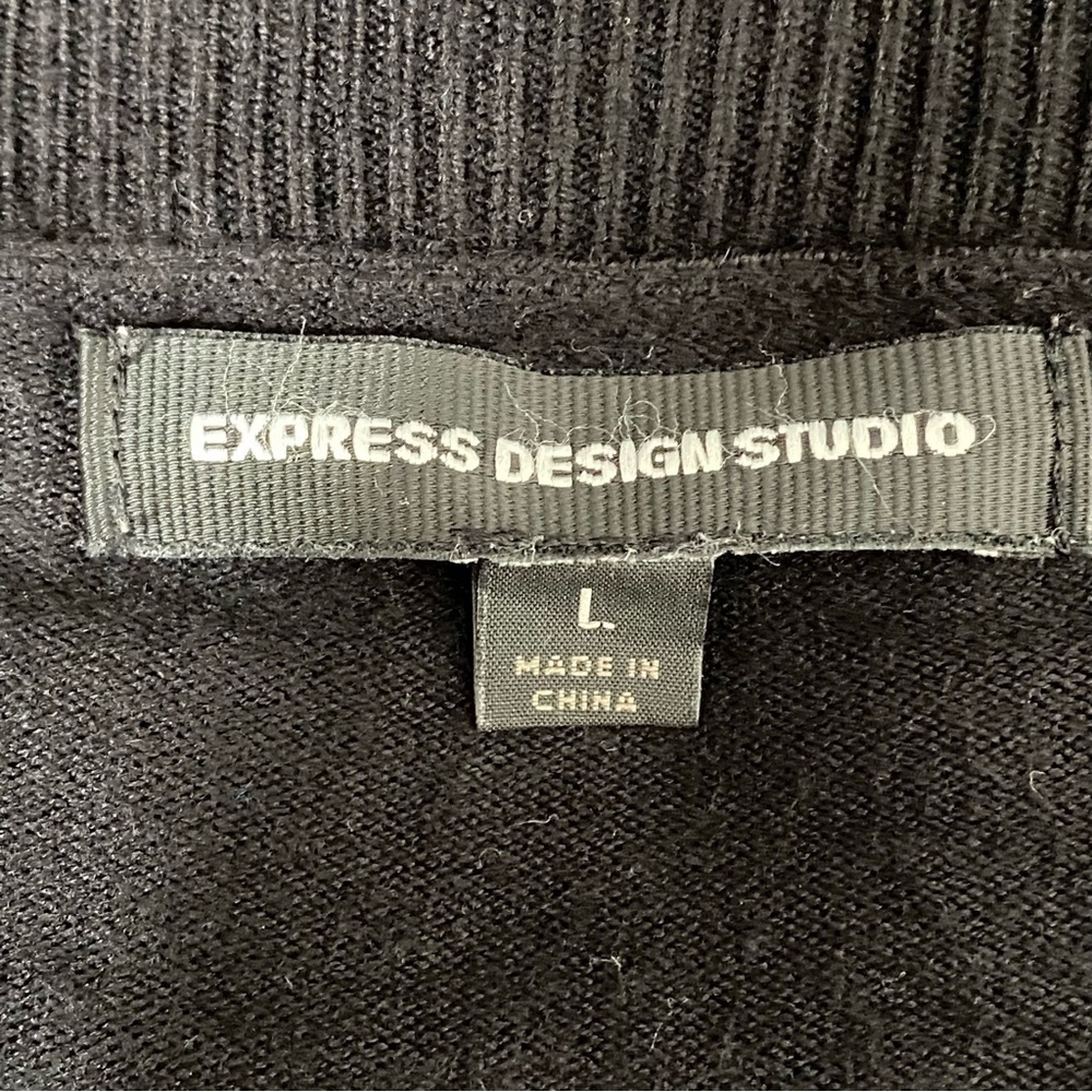 Express Design Studio Black Rhinestone Button Front Cardigan Sweater - Picture 7 of 8